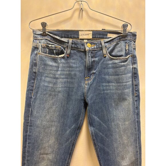 Frame Denim Le Skinny De Jeanne Mid Rise Distressed Jeans29x33 - Picture 2 of 12
